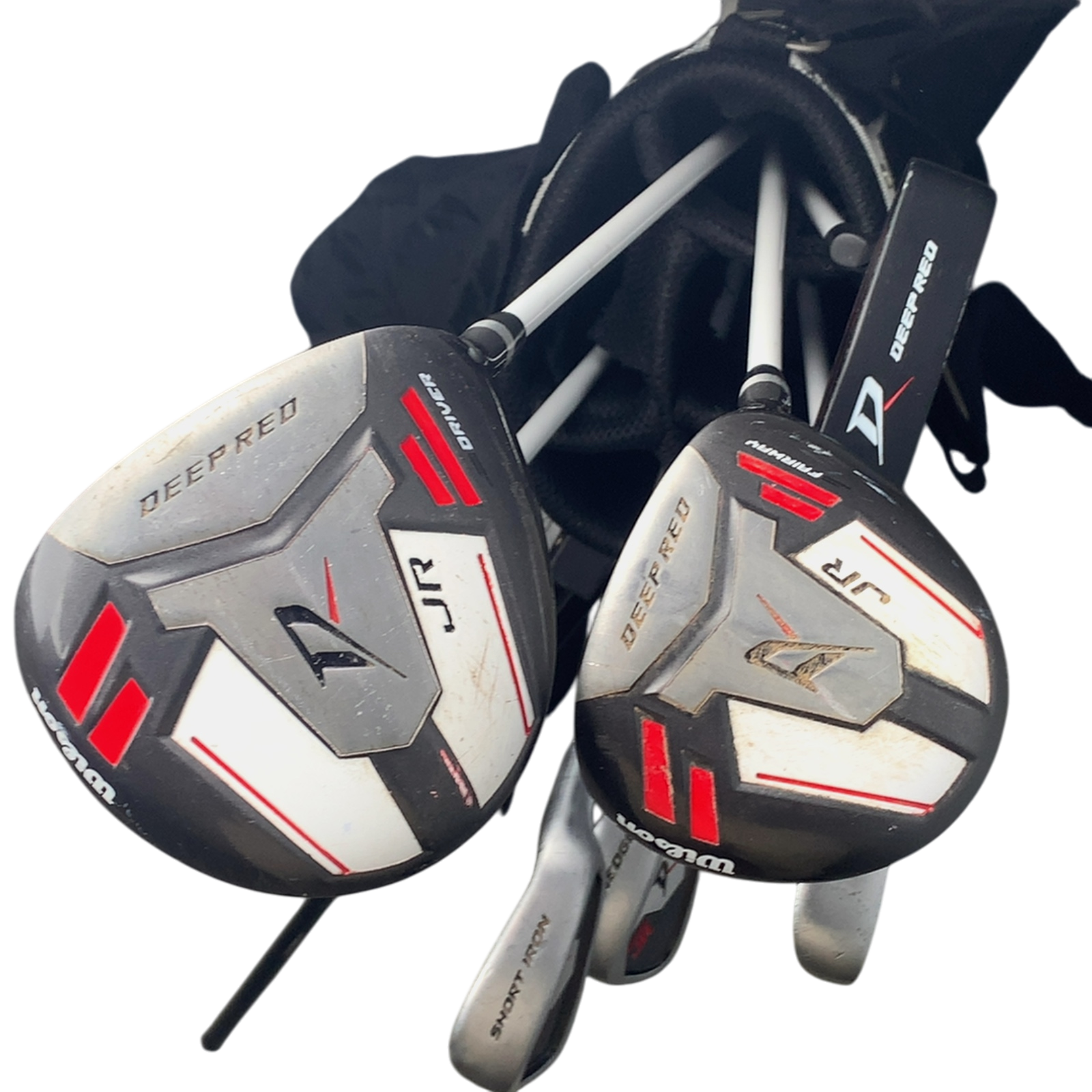 Wilson Deep Red Komplet Sæt Med Bag / 7+9+SW / Flex Junior / Grafit