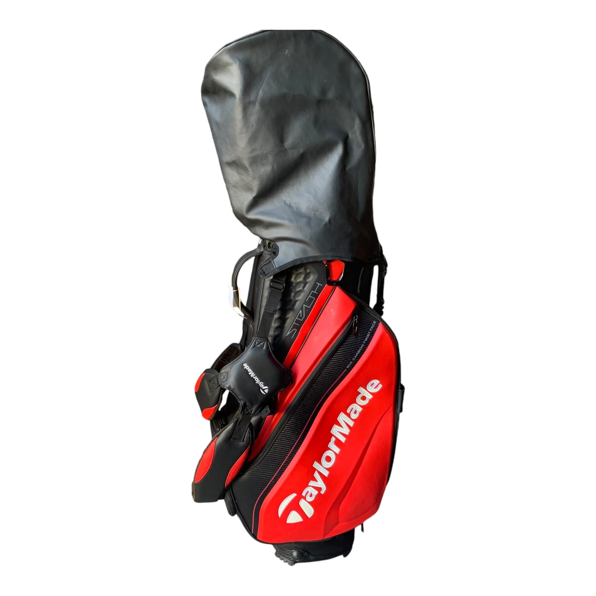 Taylormade Stealth Tour standbag - Rød/Sort // 4 Rum // Inkl. Regncover - SOM NY