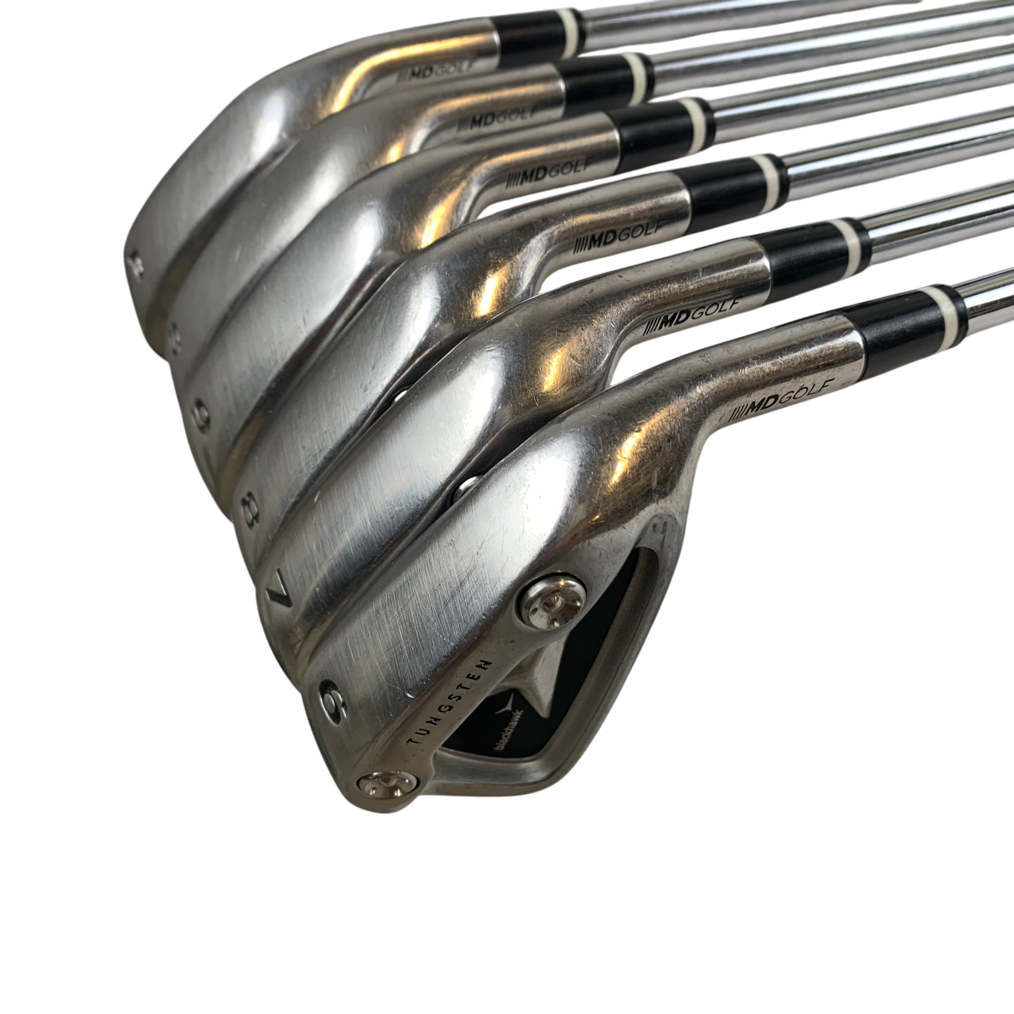 MD Golf BlackHawk Jernsæt / Flex Regular / 6-SW / Stål galleri billede 3 - brugt golf udstyr i god stand