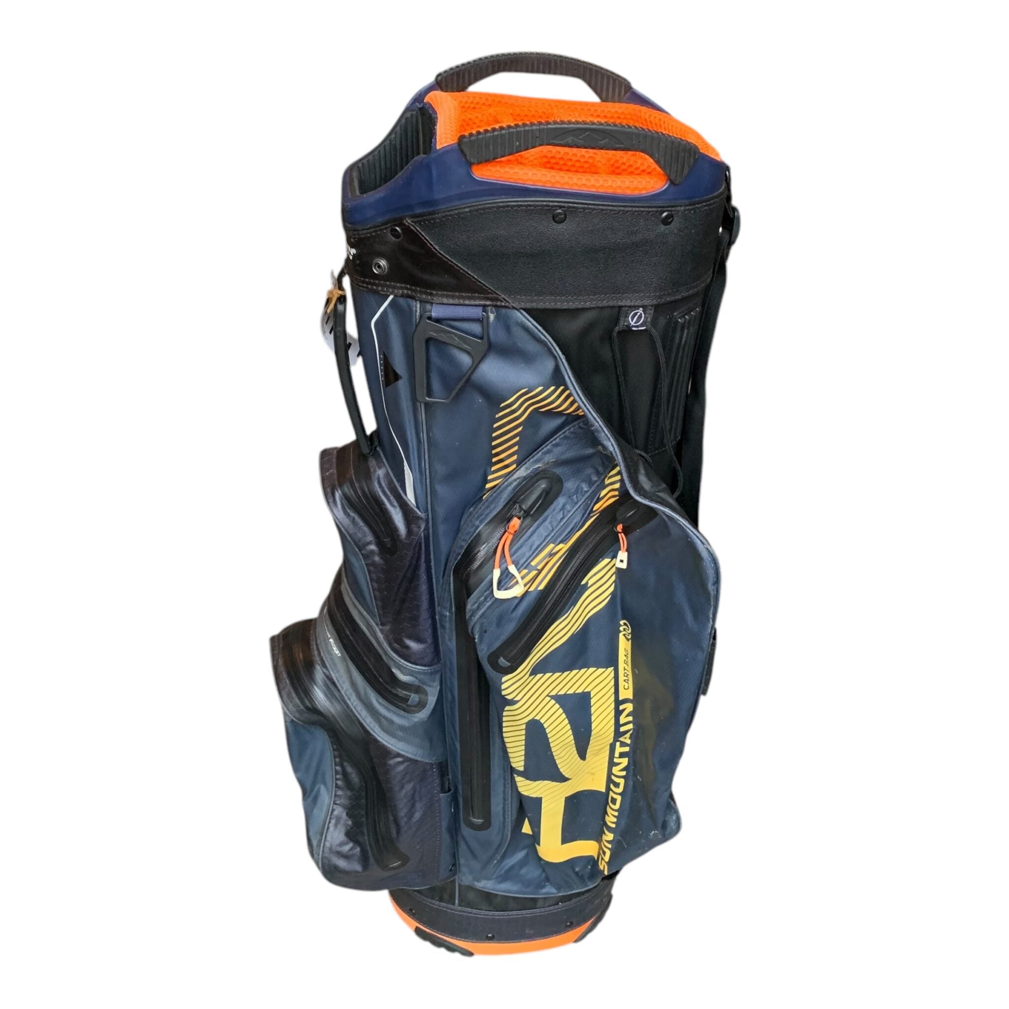 Sun Mountain H2NO Cartbag - Navy/Orange / 15-Way / W. Raincover