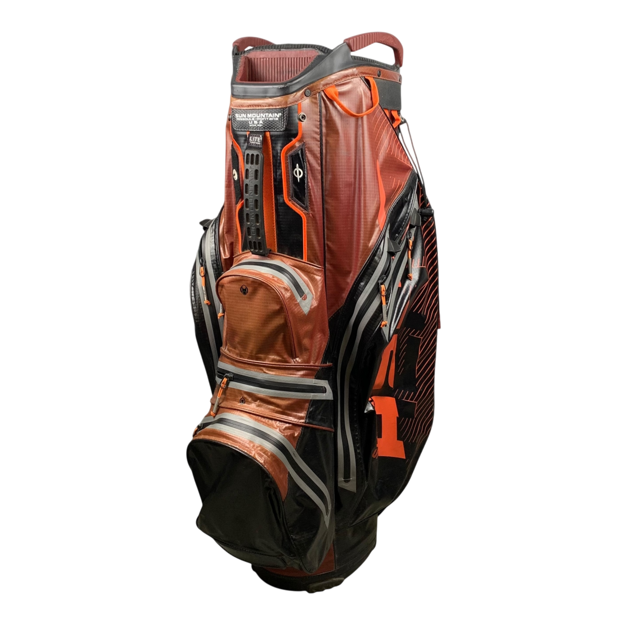Sun Mountain Cart Bag / 14-Way / orange hovedbillede - brugt golf udstyr i god stand